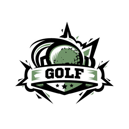 Swoosh Golf Ball Logo Vectorのイラスト素材