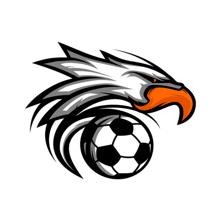 Eagle football ball icon illustration on white background.のイラスト素材