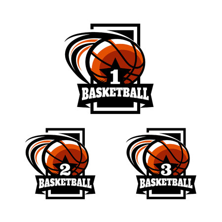 Basketball Number Badge Logoのイラスト素材