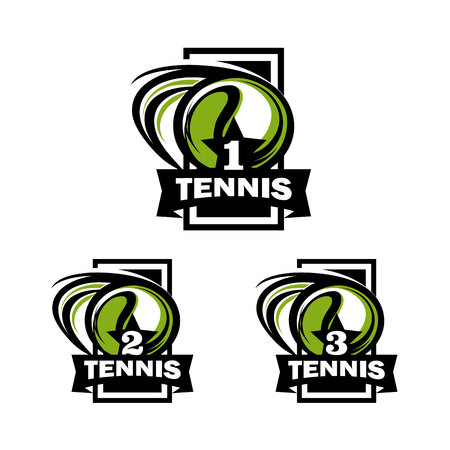 Tennis Number Badge Logoのイラスト素材