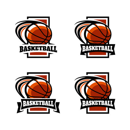 Basketball Square Badge Logo Vector illustration.のイラスト素材