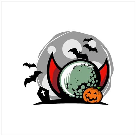 Golf Halloween Theme Vectorのイラスト素材