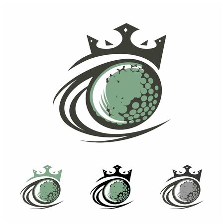 Golf Ball King Logo Vectorのイラスト素材