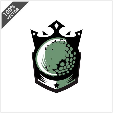 Golf Ball King Logo Vectorのイラスト素材