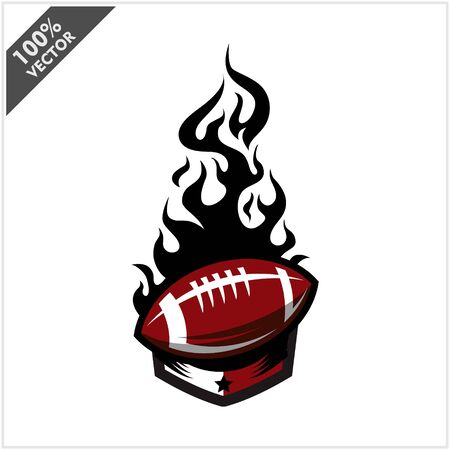 Football ball flame badge logo vectorのイラスト素材