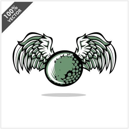 Golf ball wing logo vectorのイラスト素材