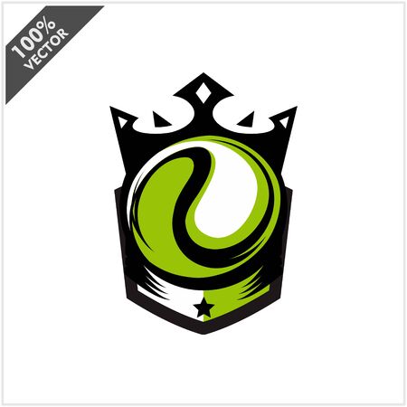 Tennis Ball King Logo Vectorのイラスト素材