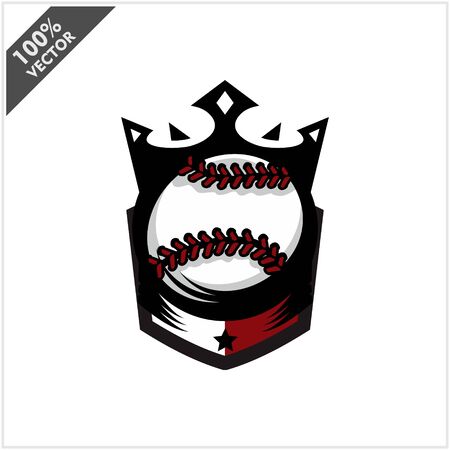 Baseball Softball Ball King Logo Vectorのイラスト素材