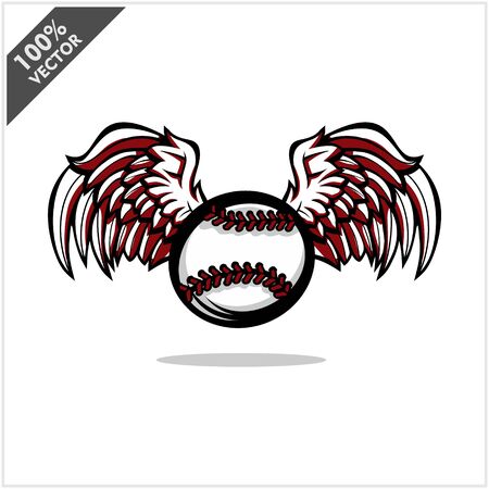 Baseball ball wing logo vectorのイラスト素材