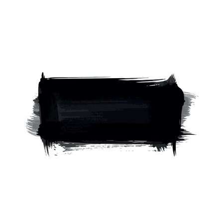 Black artistic watercolor brushstroke texture. Ink wash splash distress stain frame element. Hand drawn scribble banner background shape.のイラスト素材