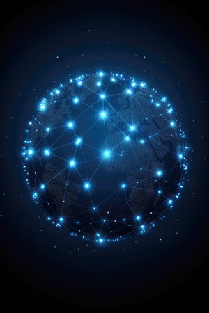 Global network connection. Internet technology background. Vector illustration. Eps 10の素材