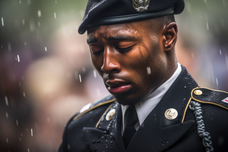 Unidentified Polish soldiers on the Warsaw Multicultural Street Parade in Warsaw, Poland.の素材