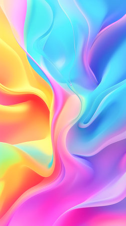 abstract background with smooth lines in blue, pink and yellow colorsの素材