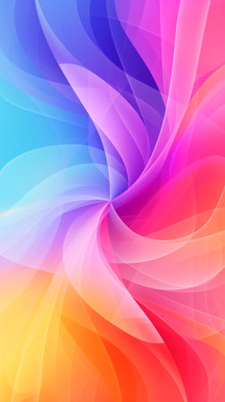 abstract colorful background with smooth lines in blue, orange and pinkの素材
