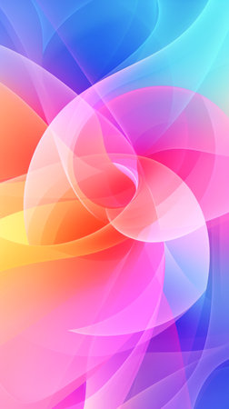 abstract background with smooth lines in blue, pink and yellow colorsの素材