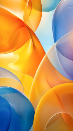 abstract background with blue, orange, yellow and red abstract shapesの素材