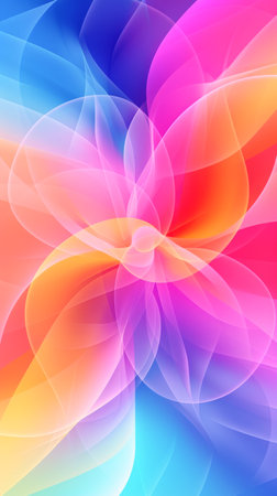 abstract colorful background with a flower in the center of the imageの素材