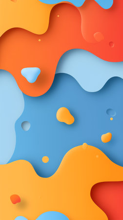 Colorful paper cut shapes. Abstract 3d background. Vector illustrationの素材