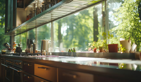 Interior of a modern kitchen in a luxury house. Shallow depth of fieldの素材