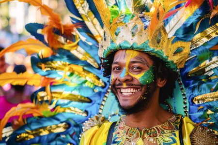 Samba School parade in Sambodromo, for the Carnival Samba Parade champions.の素材