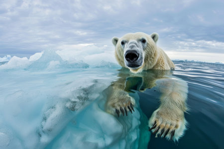 Polar bear (Ursus maritimus) on the pack iceの素材