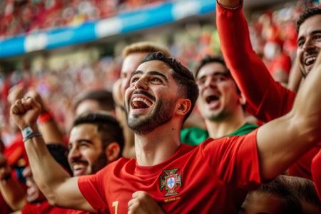 Group of supporters of Ukraine national football team celebrate the victory of their favorite team during the UEFA Champions League game at Metalist Stadiumの素材