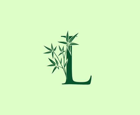 Bamboo L Letter logo icon designのイラスト素材