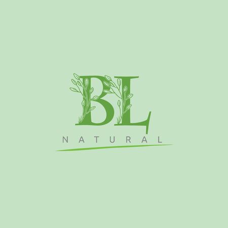 Green Nature BL Letter Logoのイラスト素材