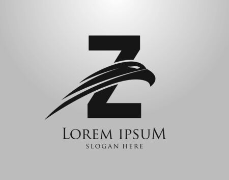Initial Z Letter Eagle Logo Icon with Creative Eagle Head Vector Illustration Design.のイラスト素材