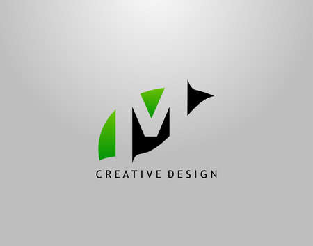M Letter Logo. Modern Abstract of Hidden M With Simple Leave Shape. Eco Nature Concept Design.のイラスト素材