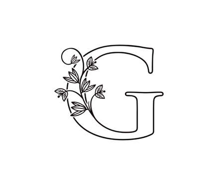 Floral Letter G Vintage Icon Design.のイラスト素材