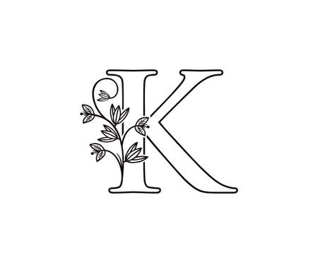 Floral Letter K Vintage Icon Design.のイラスト素材
