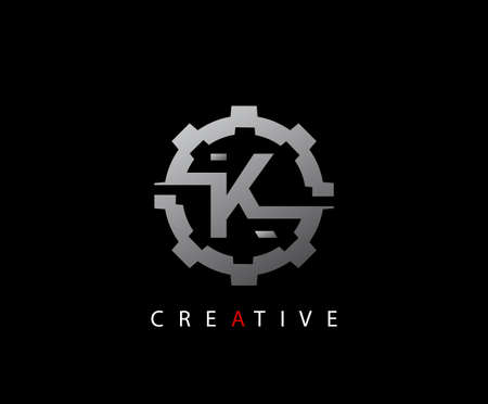 Abstract Gear Initial Letter Z Technology logo icon vector design concept.のイラスト素材