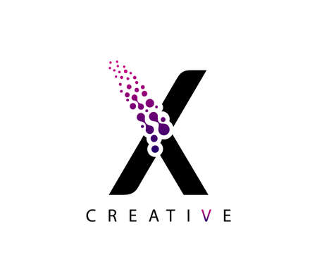 Abstract X Letter , Molecules X technology logo design.のイラスト素材