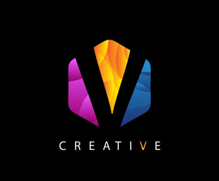 Letter V Digital Network , Technology and digital abstract line V network circuit vector logo. .のイラスト素材