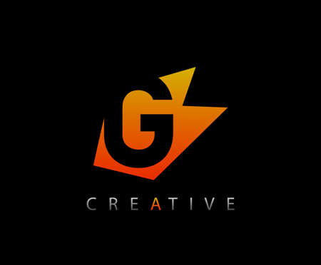 Abstract Initial Letter G With Negative Space, Technology logo icon vector design concept.