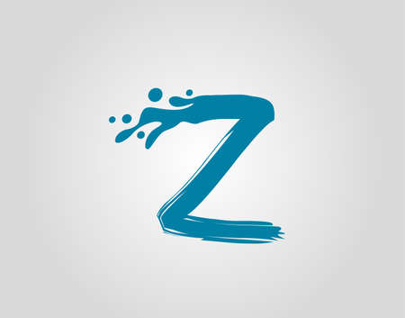 Water Splash  Initial Z Letter Logo Icon, Blue water alphabet icon.のイラスト素材