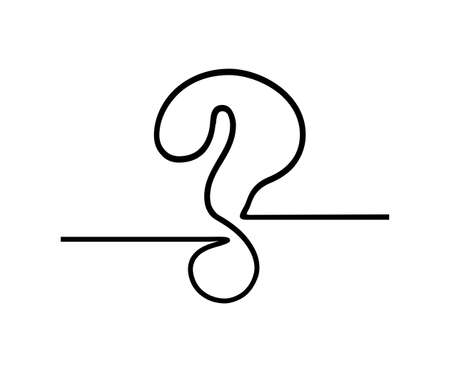 continuous line drawing of question mark design.のイラスト素材