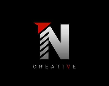 Creative Modern Letter N logo, Abstract N Letter Logo Icon.のイラスト素材