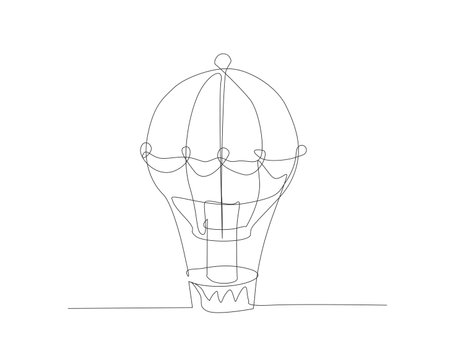 Continuous line drawing of Air Balloon.のイラスト素材