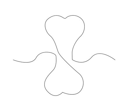 Continuous one line drawing of bone. simple human bone line art vector illustration. Bone toy for dog. Editable stroke.のイラスト素材