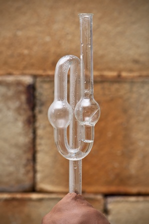 closeup of a fermentation tubeの写真素材