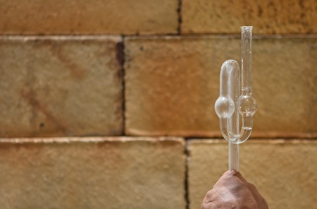 closeup of a fermentation tubeの写真素材