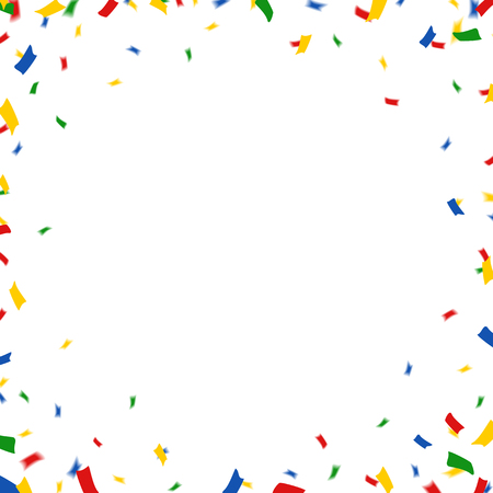 realistic looking confetti arranged around a circleのイラスト素材