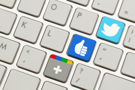 Keyboard with Popular Social Networking Launch Keys.のeditorial素材