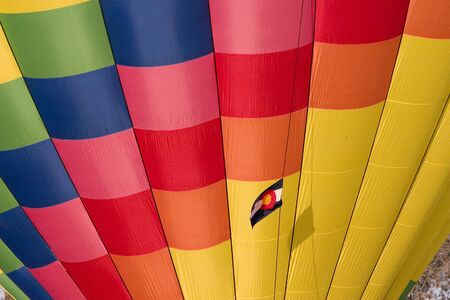 hot air balloon with Colorado flagの写真素材
