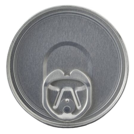 canned food - top of tin cap isolated on white 