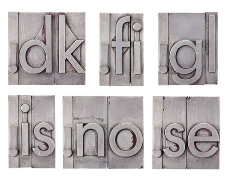 internet domains for Scandinavian countries (Denmark, Sweden, Norway, Finland, Iceland, Greenland) in vintage, grunge, metal printing blocksの写真素材