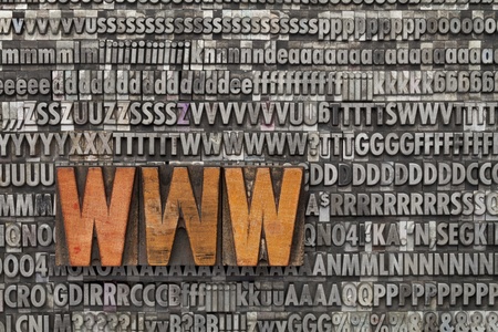 www acronym - internet concept  - text in vintage wood letterpress printing blocks against grunge metal typesetの写真素材