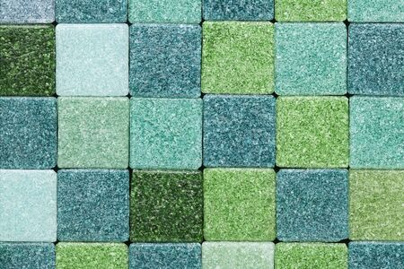 background of green frosty glass mosaic tiles